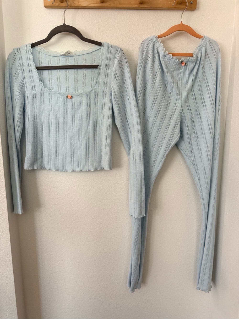 Pink Rose Two-Piece Pajama Set- Size Medium